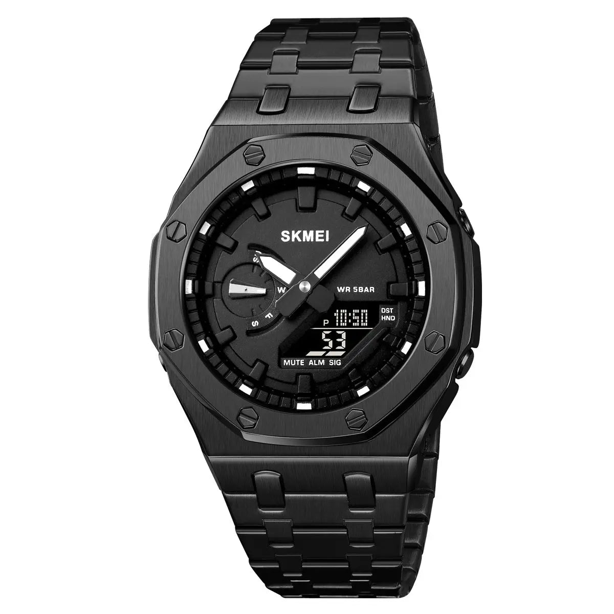 Men's Creative Multifunction Dual-Display Business Electronic Watch Elite Gentleman