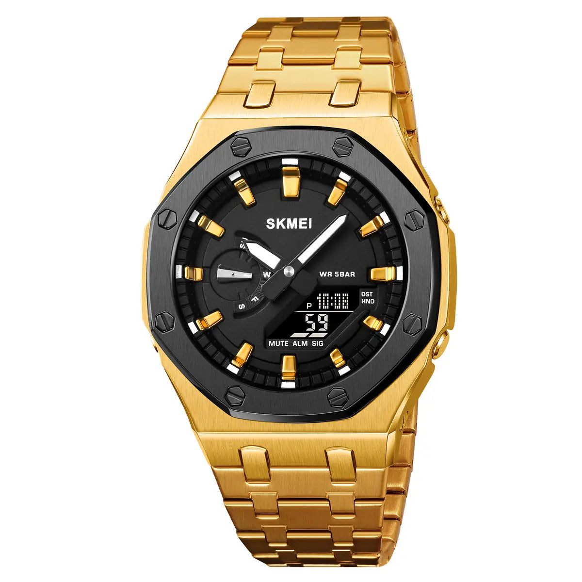 Men's Creative Multifunction Dual-Display Business Electronic Watch Elite Gentleman