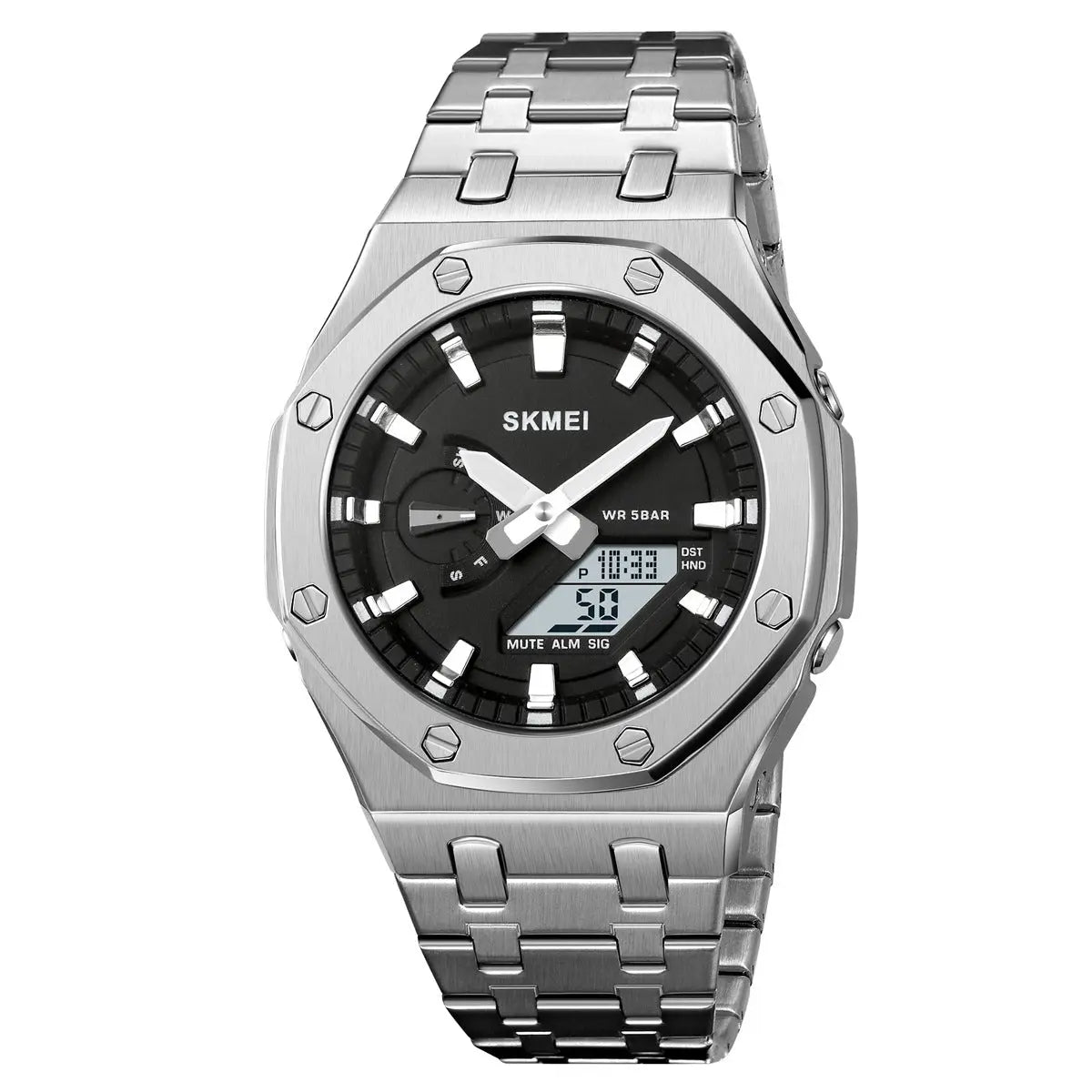 Men's Creative Multifunction Dual-Display Business Electronic Watch Elite Gentleman