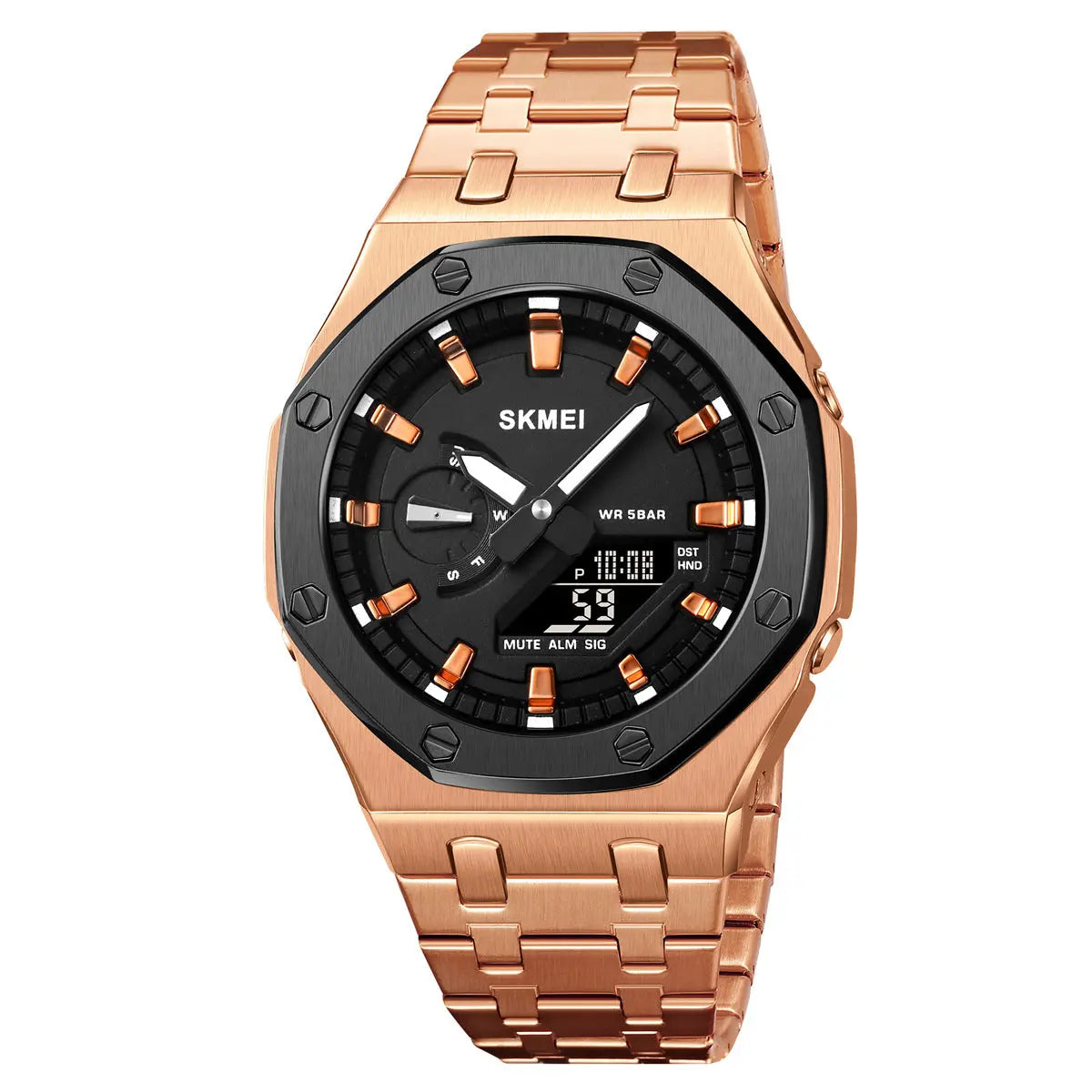 Men's Creative Multifunction Dual-Display Business Electronic Watch Elite Gentleman